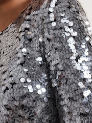 Phase Eight Silver Petite Rhia Dress - Image 5 of 6