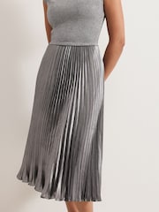 Phase Eight Silver Petite Jayla Metallic Knit Dress - Image 5 of 7