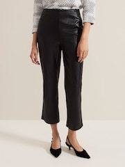 Phase Eight Black Mya PU Trousers - Image 3 of 6