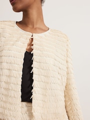 أبيض - Phase Eight Dolly Fringe Crop Jacket - صورة 4 من 7