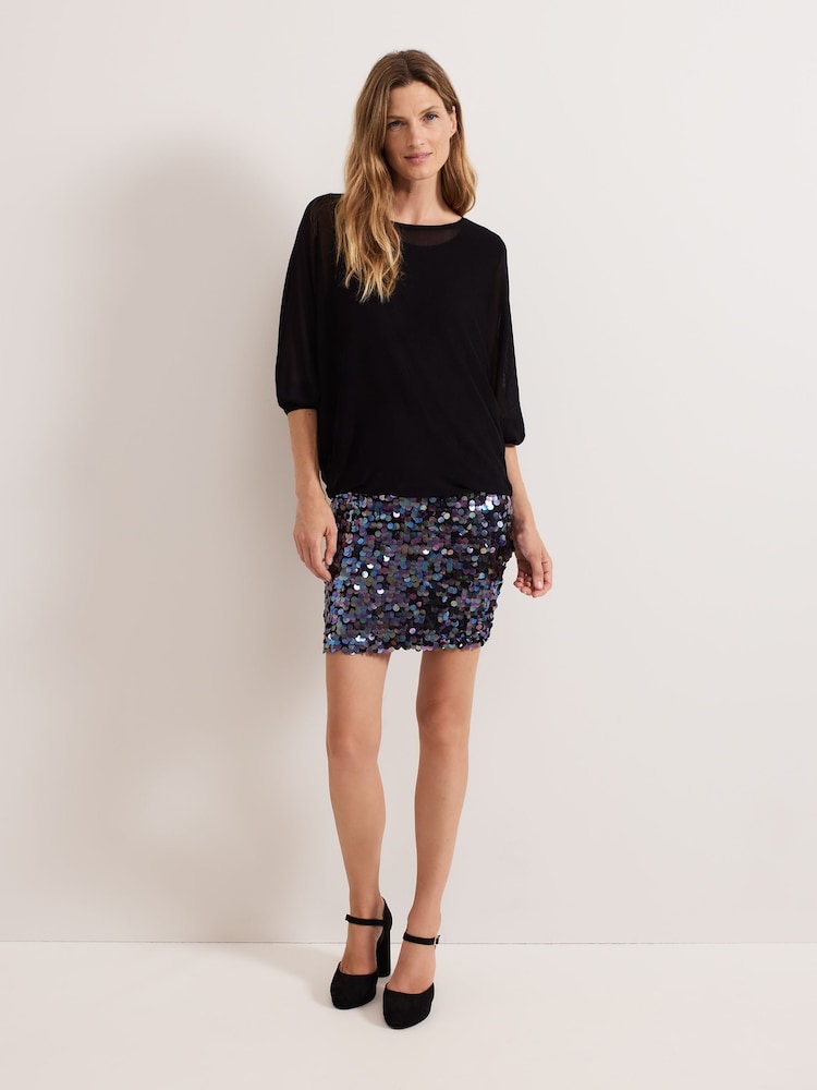 Phase Eight Black Chrome Becca Batwing Knitted Dress - Image 2 of 5 Phase Eight Black Chrome Becca Batwing Knitted Dress - Image 2 of 5