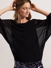 Phase Eight Black Chrome Becca Batwing Knitted Dress - Image 3 of 5