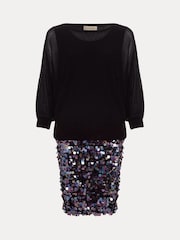Phase Eight Black Chrome Becca Batwing Knitted Dress - Image 5 of 5