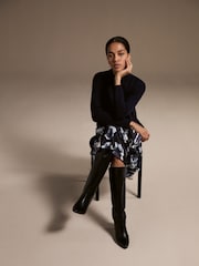 Phase Eight Blue Issy Layered 100% Cotton Dress - Image 3 of 9