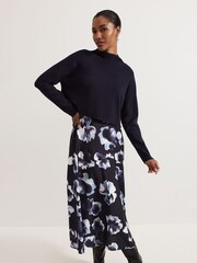 Phase Eight Blue Issy Layered 100% Cotton Dress - Image 6 of 9