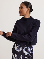 Phase Eight Blue Issy Layered 100% Cotton Dress - Image 7 of 9