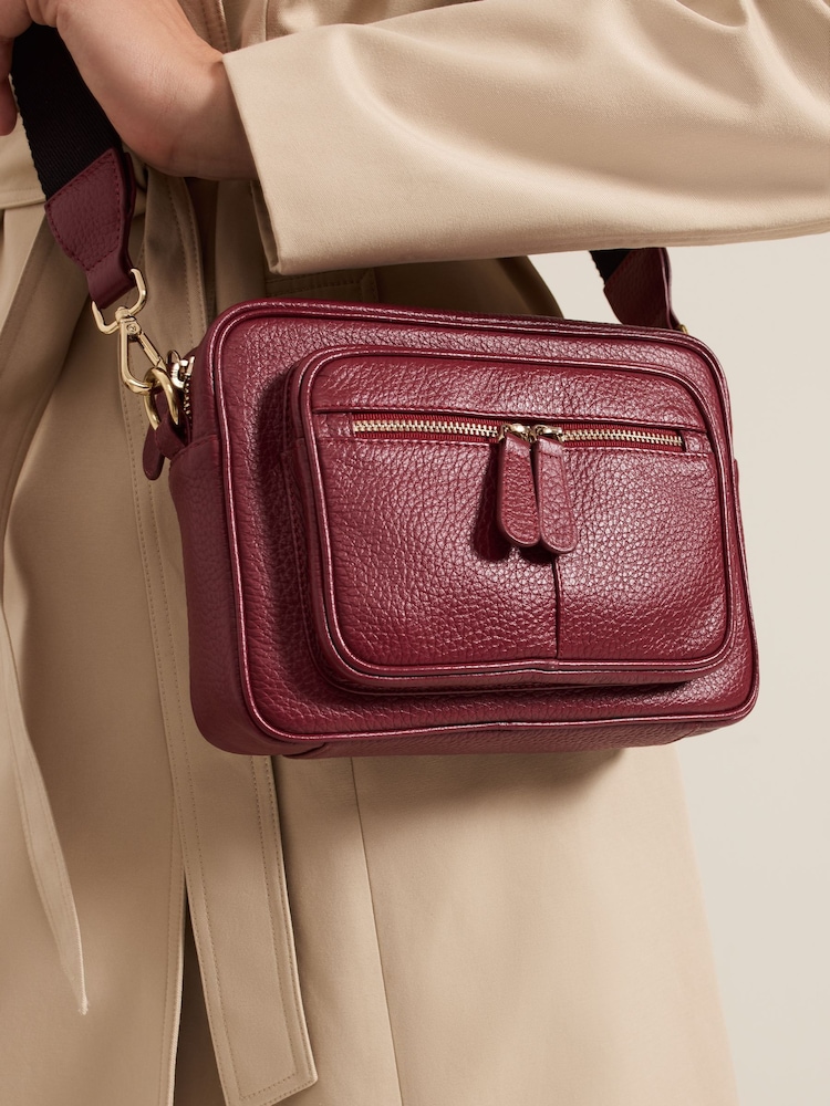 Phase Eight Red Burgundy Leather Bag - Image 7 of 7