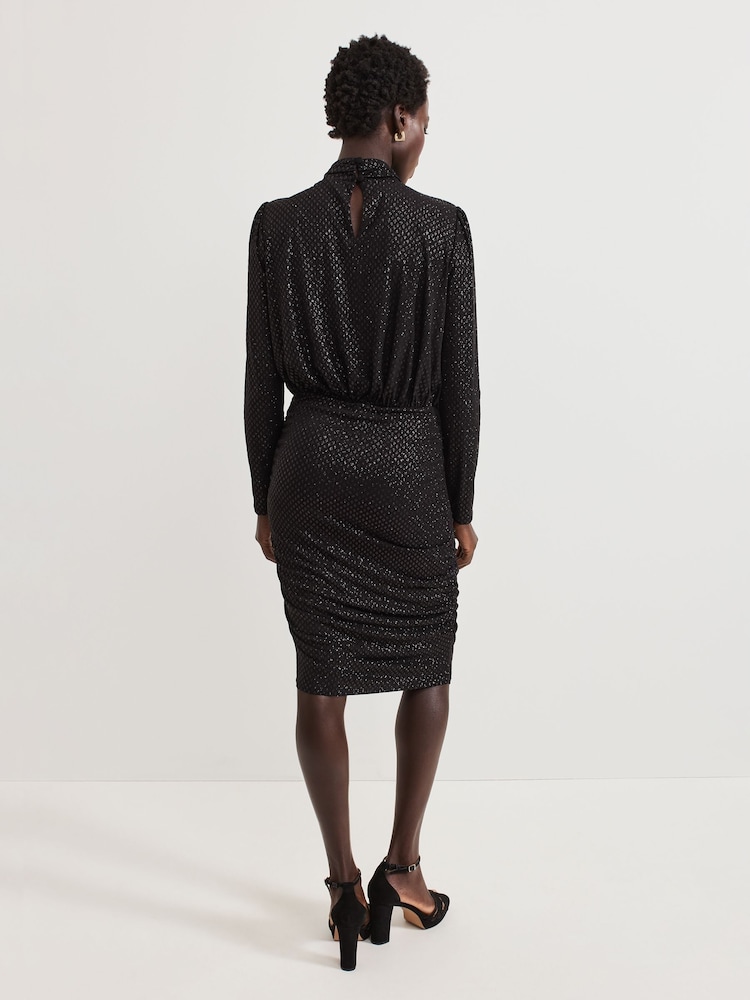 Phase Eight Black Tessa Glitter Dress - Image 2 of 6 Phase Eight Black Tessa Glitter Dress - Image 2 of 6