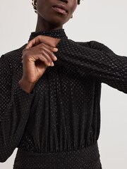 Phase Eight Black Tessa Glitter Dress - Image 5 of 6