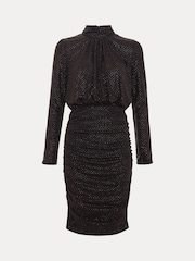 Phase Eight Black Tessa Glitter Dress - Image 6 of 6