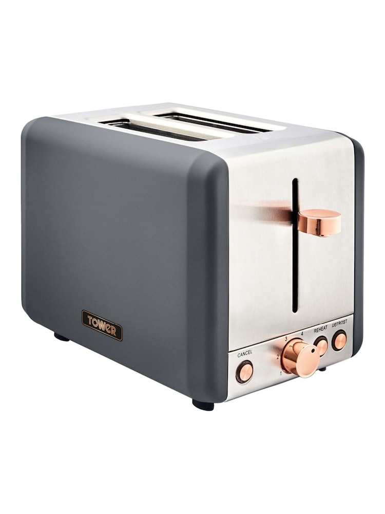 Tower Grey Cavaletto 2 Slice Toaster - Image 1 of 8 Tower Grey Cavaletto 2 Slice Toaster - Image 1 of 8