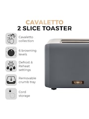 Tower Grey Cavaletto 2 Slice Toaster - Image 2 of 8