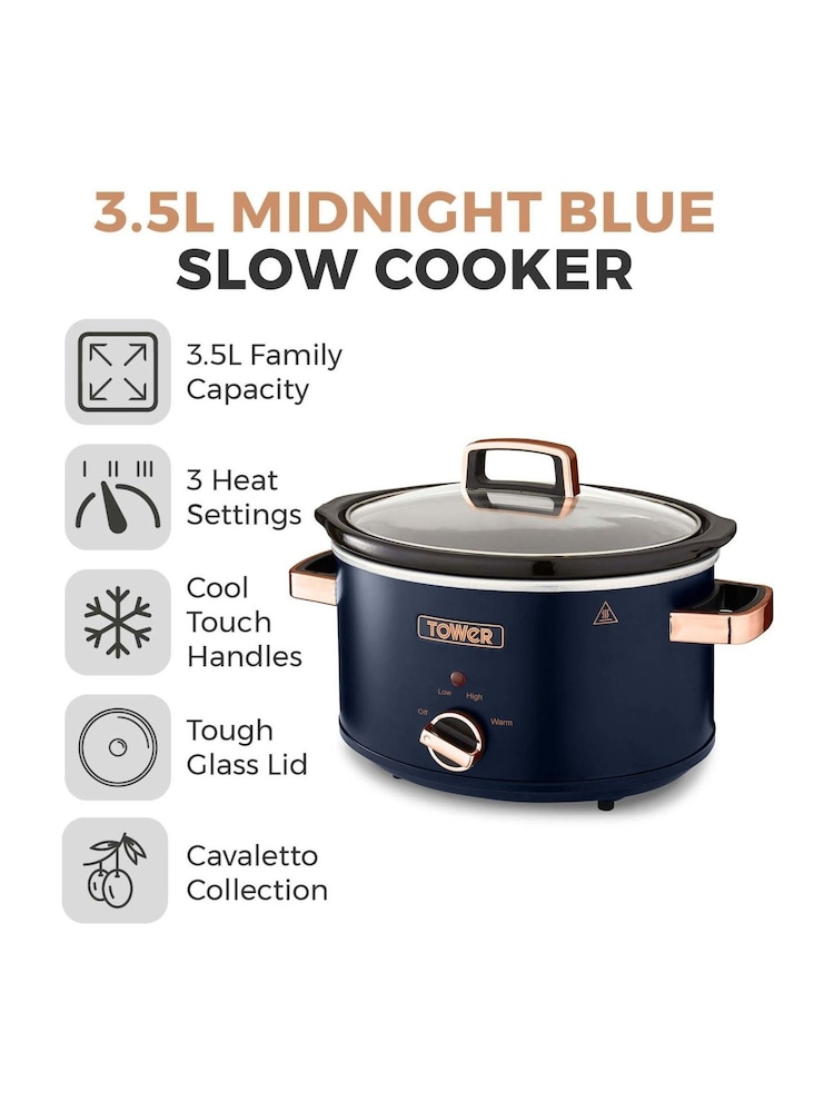 Tower Blue Cavaletto 3.5L Slow Cooker - Image 2 of 7