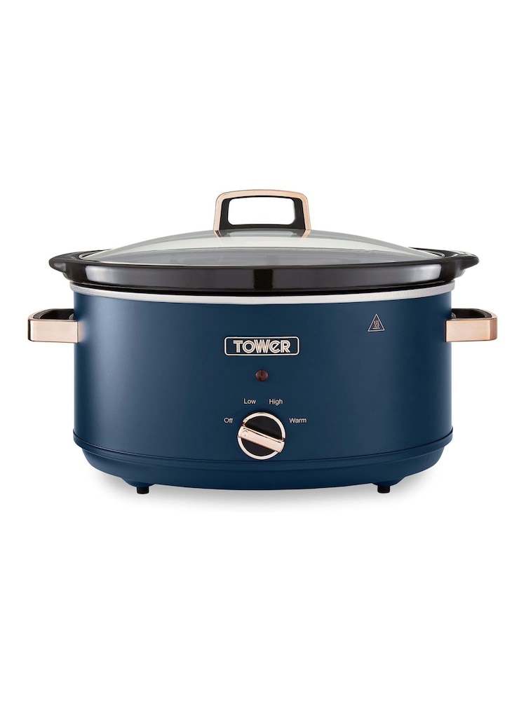 Tower Blue Cavaletto 6.5L Slow Cooker - Image 8 of 8 Tower Blue Cavaletto 6.5L Slow Cooker - Image 8 of 8