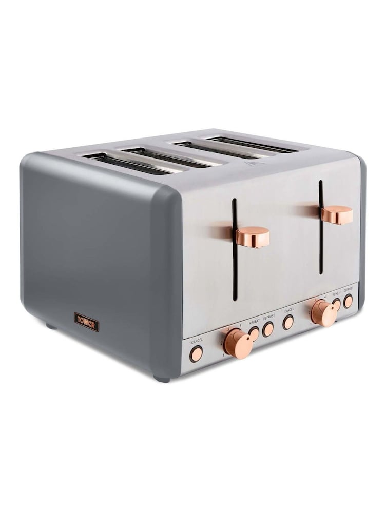 Tower Grey Cavaletto 4 Slice Toaster - Image 1 of 8