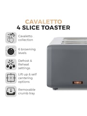 Tower Grey Cavaletto 4 Slice Toaster - Image 2 of 8