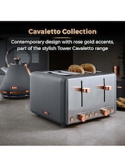 Tower Grey Cavaletto 4 Slice Toaster - Image 3 of 8