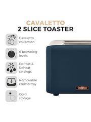 Tower Blue Cavaletto 2 Slice Toaster - Image 2 of 8