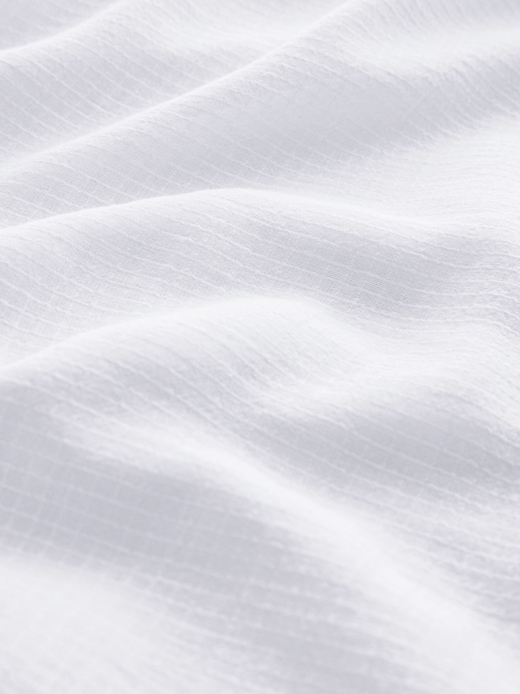 White Woven Mix V-Neck Embroidered Frill Sleevless Top - Image 7 of 7