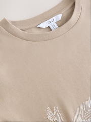 Stone Short Sleeve Palm Tree Embellished 100% Cotton T-Shirt - Image 7 of 7