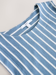 Blau/Weiß - Towelling Striped Tank 100% Cotton Top - Bild 7 von 7