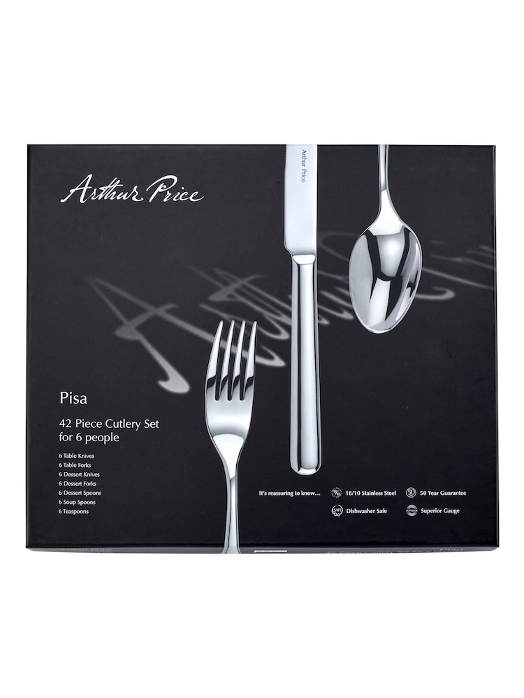 Arthur Price Stainless Steel Pisa 42 Piece 6 Person Cutlery Set - Image 5 of 5