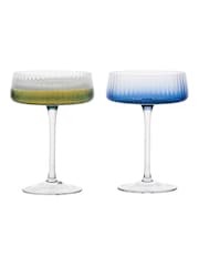 Anton Studio Designs Blue Set of 2 Empire Champagne Set of 2 Champagne Saucers Saucers - Image 3 of 4