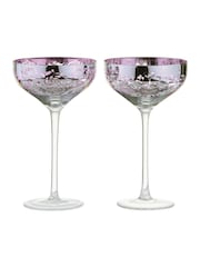 Artland Set of 2 Lilac Filigree Champagne Saucers - Image 2 of 3