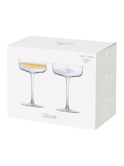 Anton Studio Designs Set of 2 Silver Wave Champagne Saucers - Image 4 of 4
