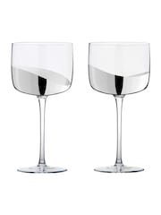 Anton Studio Designs Set of 2 Silver Wave Gin Glasses - Image 2 of 4
