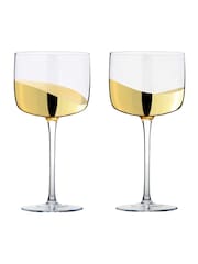 Anton Studio Designs Set of 2 Gold Wave Gin Glasses - Image 2 of 4