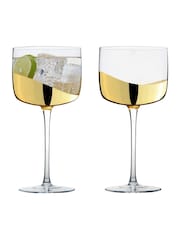 Anton Studio Designs Set of 2 Gold Wave Gin Glasses - Image 3 of 4