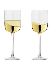 Anton Studio Designs Set of 2 gold Wave Wine Glasses - Image 4 of 5