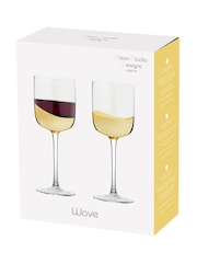 Anton Studio Designs Set of 2 gold Wave Wine Glasses - Image 5 of 5