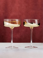 Anton Studio Designs Set of 2 Gold Tone Wave Champagne Saucers - Image 1 of 4