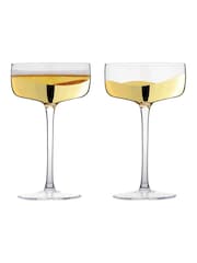Anton Studio Designs Set of 2 Gold Tone Wave Champagne Saucers - Image 3 of 4