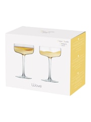 Anton Studio Designs Set of 2 Gold Tone Wave Champagne Saucers - Image 4 of 4
