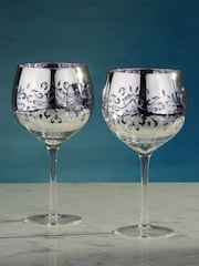 Artland Set of 2 Lilac Filigree Gin Glasses - Image 1 of 3