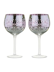 Artland Set of 2 Lilac Filigree Gin Glasses - Image 2 of 3