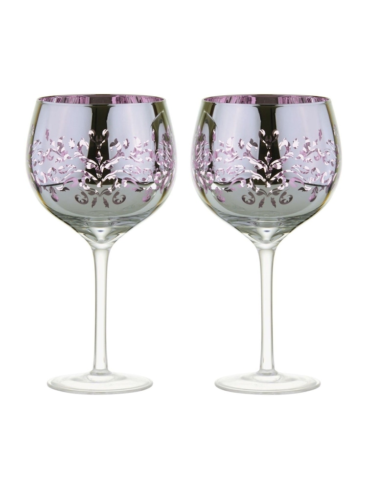 Artland Set of 2 Lilac Filigree Gin Glasses - Image 2 of 3