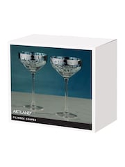 Artland Set of 2 Blue Filigree Champagne Saucers - Image 3 of 3