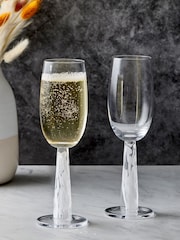 Anton Studio Designs Set of 2 White Björn Champagne Flutes - Image 1 of 4