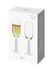 Anton Studio Designs Set of 2 White Björn Champagne Flutes - Image 3 of 4