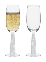 Anton Studio Designs Set of 2 White Björn Champagne Flutes - Image 4 of 4