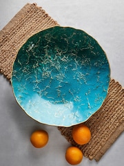 Anton Studio Designs Turquoise Marbled Lagoon Bowl - Image 1 of 4