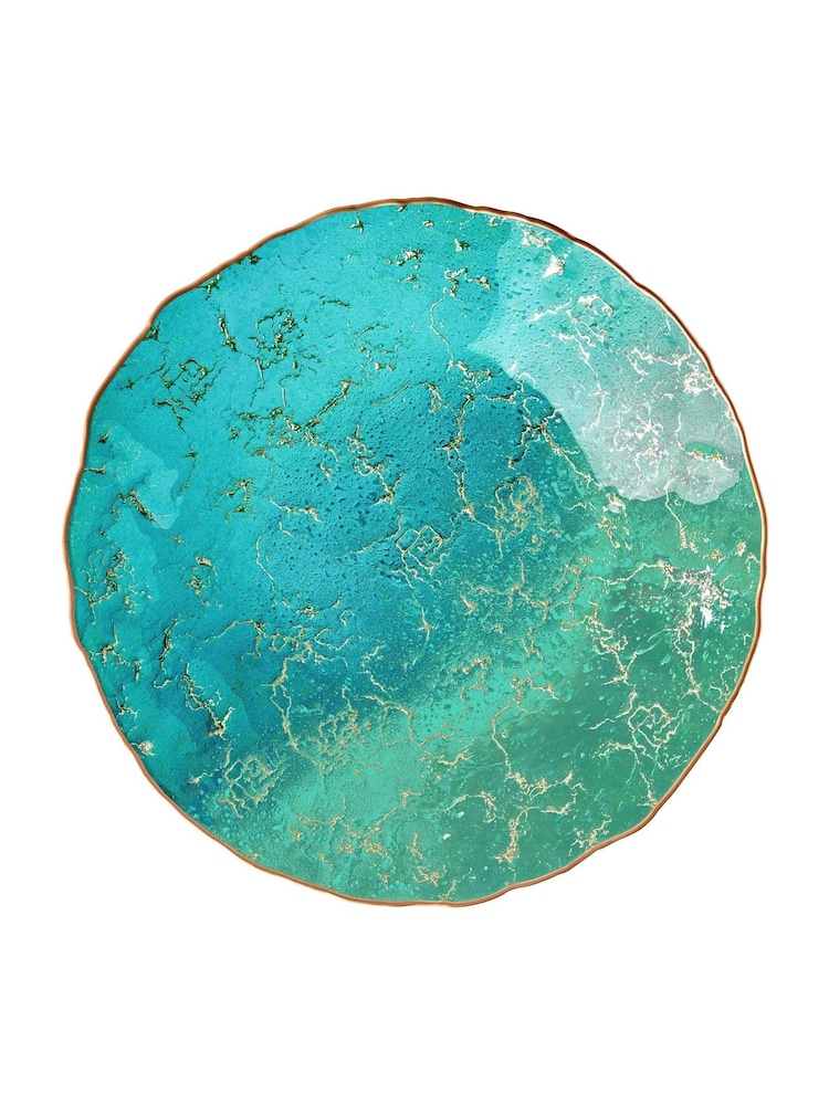 Anton Studio Designs Turquoise Marbled Lagoon Bowl - Image 2 of 4