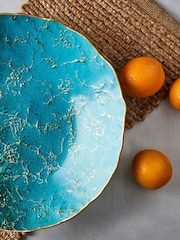 Anton Studio Designs Turquoise Marbled Lagoon Bowl - Image 3 of 4