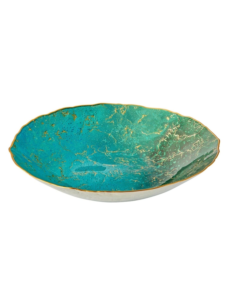 Anton Studio Designs Turquoise Marbled Lagoon Bowl - Image 4 of 4