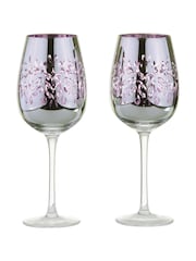 Artland Set of 2 Lilac Filigree Wine Glasses - Image 2 of 3