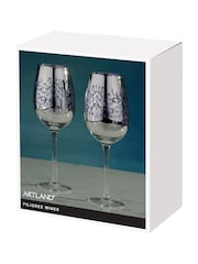 Artland Set of 2 Lilac Filigree Wine Glasses - Image 3 of 3